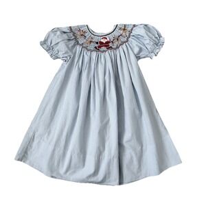 Gingham Smocked Christmas Dress Baby Size 24 Months Santa Holiday Party Classic